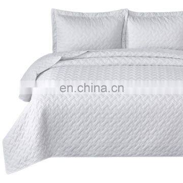 Soft 100% Polyester Fade Resistance Eco-friendly White Plain Quilt For Sale photo-7