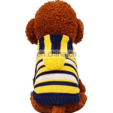 Popular Dog Clothing Coat Warm Pet Sweater Colorful Striped Pet Clothes Coat