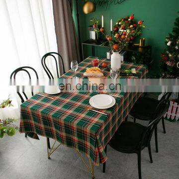 Dust Proof Checker Table Cover Tablecloth Linen Christmas Table Cloth photo-3