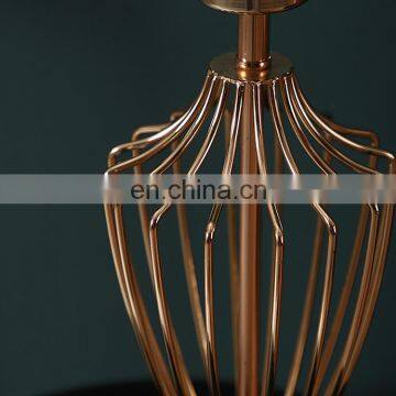 Korean Modern Hotel Family Bedroom Table Lamps Creative Metal Base Cotton LED Reading Lamp photo-6