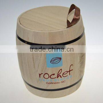 Accept OEM silk screen printing logo unfinished small wooden keg