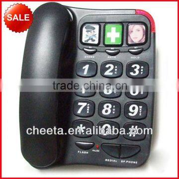 corded big button telephone with pictures for memory