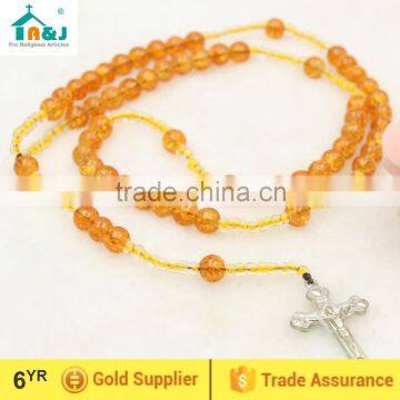 Hot sale catholic plastic rosary bead wholesale necklace