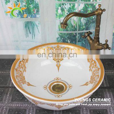 Moroccan european porcelain bathroom sinks with countertop