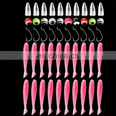 10pcs bullet leads crank hooks dezhou colorful soft baits fishing set