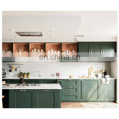 Light Green&Blue Luxury Lacquer Kitchen Cabinet Custom