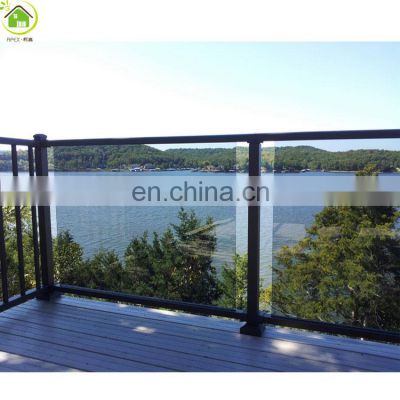 Morden style design aluminum glass stair deck balcony rail indoor railings