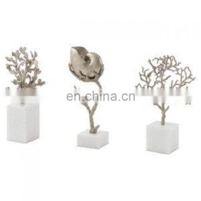 tree leafs design antique marble base sculptures