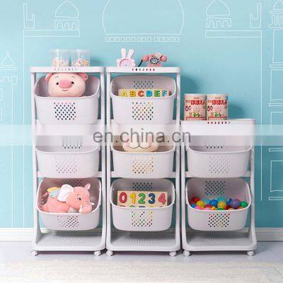 Plastic Toy Storage Rack Multi-layer Cabinet Toy Basket Shelf Large Capacity for Living Room, Kitchen