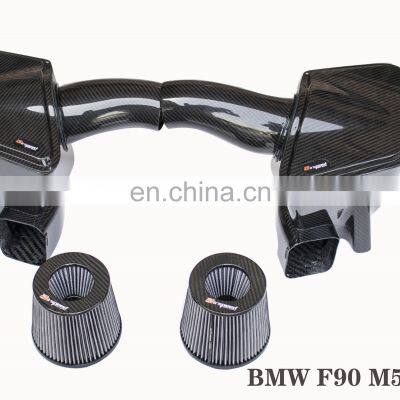 Accessories Customer Design Dry Carbon Fiber Auto Parts 3K Twill Cold Air Intake Kit For BMW F90 M5 photo-3