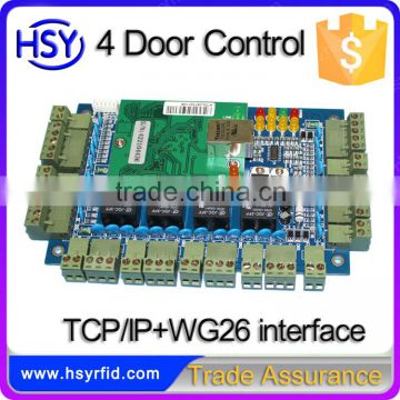 Security Office Building TCP/IP Network Handle 4 Doors Reades Buttons Door Access Control Panel with Friendly Software