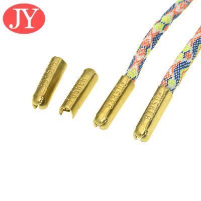 Custom U Style Metal Aglet Drawstring Rope Metal Tail Clips Polyester Rope With Metal Wrapped Head Metal Head photo-2