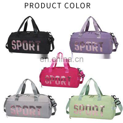 Workout Men Womens Gym Bags With Shoe Compartment Sports Custom Print Gym Duffle Sport Bag photo-5