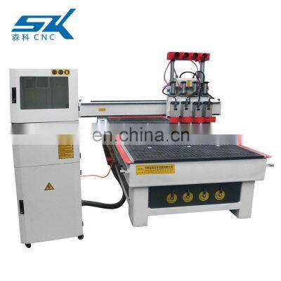 Wood CNC Router With Pneumatic Cylinders 4 Spindles Pneumatic Tool Changing ATC Woodworking Machine photo-5