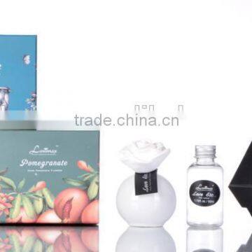 50ml Home fragrance Aroma Reed Diffuser with clay flower and ceramic bottle SA-0021