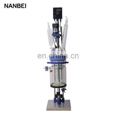High Pressure Chemical Lab Size Mixing Double Layer Glass Reactor Bioreactor photo-3