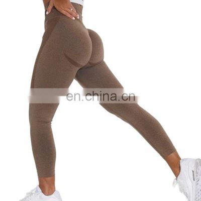 2020 Hot Solid Seamless Yoga High Waist Butt Lift Womens Workout Fitness Leggings