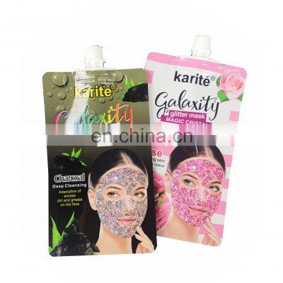 Customized printed mylar material small size packaging bags cosmetic sachet pouch with spout