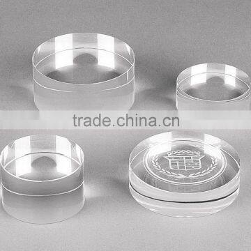 Laser engraving round transparent clear crystal paperweight crystal commemorative gifts