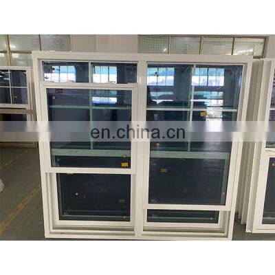 Custom American standard single  hung windows Vinyl frame tempered glass window with tube grill