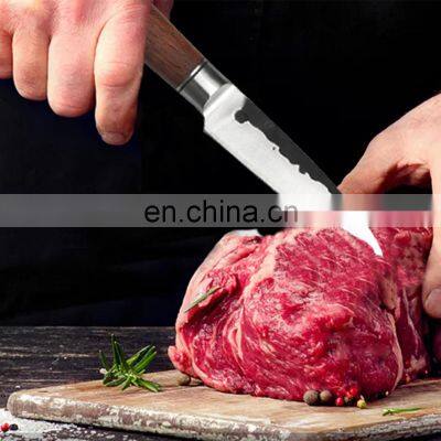 Professional Custom 7.2 Inch Kitchen Meat Cutting Knives Double Steel Head Wood Handle Stainless Steel Peeling Knife photo-4