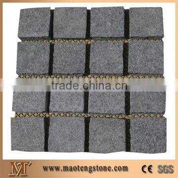 G684 Beauty Black Basalt Stone Granite Top Flamed Square Paving Stone