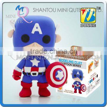 Mini Qute Bonnie Marvel Avenger Super hero Captain America cartoon building blocks plasticine clay educational toy NO.BN9989-1