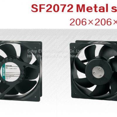 SF2072 Axial AC Metal Fan 206X206X72mm IP55 Squirrel Cage Themally Protected
