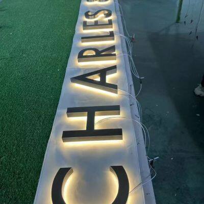 Signature Luminous Stainless Steel English Outdoor Advertising Building photo-3