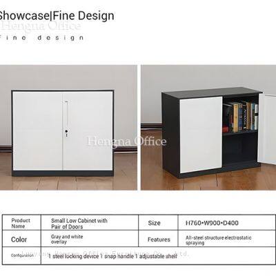 Low Profile Steel Cupboard |2-Door |Under-Desk Storage With Anti-Tilt Mechanism for Industrial Workshop & Home Office | Long Lifespan