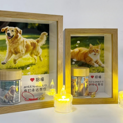 Personalized Pet Memorial Frame With LED Lamp Pet Remembrance Photo Frame for Cat Dog photo-4