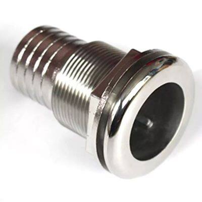 Thru Hull Fittings for Boats Stainless Steel Yacht Through Hull Connecter With Straight Barb Marine Barbed Hose Skin Fitting Drain