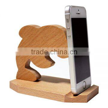 Christmas decorative wooden craft display mobile phone bracket,security display bracket for cell phone