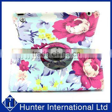 Printed Rose Garden Rotating Tablet Case For IPad 4 photo-2