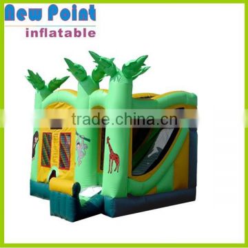 Grean inflatable combo bounce house with inflatable slide