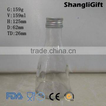 150ml Bulb Glass Water Bottle Glass Milk Bottle with Screw Lid