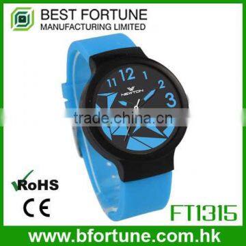 Blue color FT1315_BL Soft color japan movt quartz silicone strap Cute own brand watch