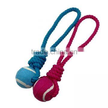 Pet rubber toy,pet toy by colored cotton balls,Colorful cotton rope ball toys pet toys for dog chewing