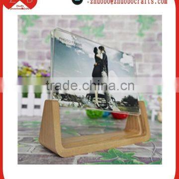 Wholesale 5" wood acrylic photo frame table.wooden photo frame