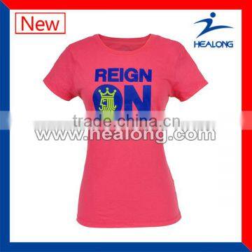 latest style fancy design women t-shirts with custom logo