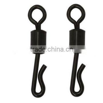 Q-Shaped Black Color Quick Change Swivels For Carp Fishing UK size 4# Long Body Fishing Terminal Tackle Accessory