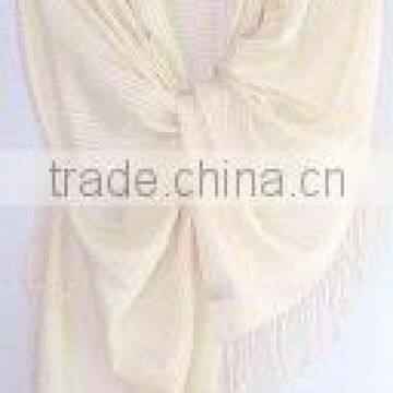 Ivory Color XXL Cashmere Shawl