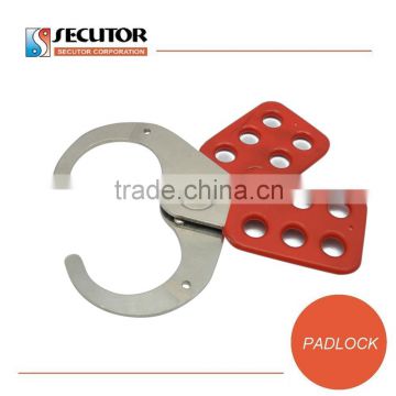 Red Vinyl Coated Steel Safety Lockout Tagout Hasp