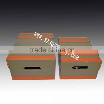 Decorative Wooden Trunk with PU Leather Surface and Aluminum Rims