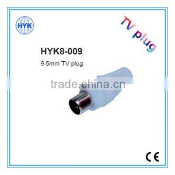9.5mm TV plug/TV jack/angle type/coaxial connector screw type/audio & video plug