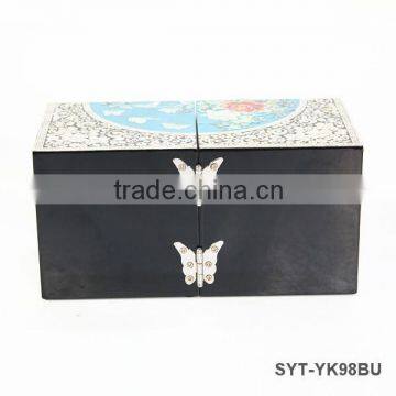 High End Mother of Pearl Velvet Jewellery Boxes With Lock and Drawer photo-3
