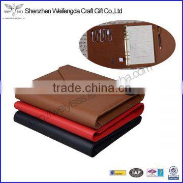 Wholesale High Quality Multifunction Business Custom Leather Trifold Power Bank Notebook