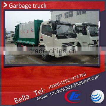 Euro 4 DFAC compactor garbage truck price cheap, 4-6m3 garbage truck for sale