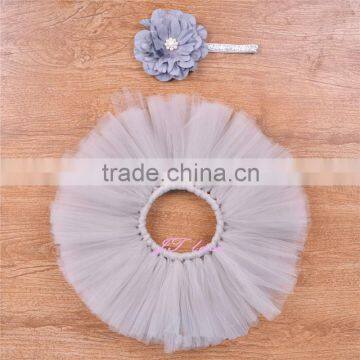 Grey TUTU Set -6 Month Baby Photography Skirt photo-2
