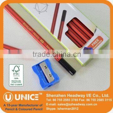 Striped Wooden 2B Pencil With Eraser, 2B Exam Pencil With Free Sharpener photo-2